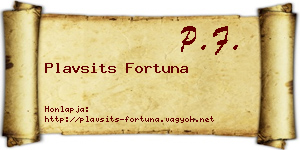 Plavsits Fortuna névjegykártya